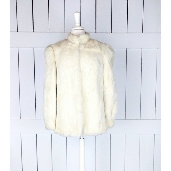 Vintage rabbit fur jacket genuine fur coat